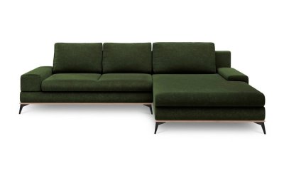 Colțar extensibil cu șezlong pe partea dreaptă Windsor & Co Sofas Planet, verde smarald